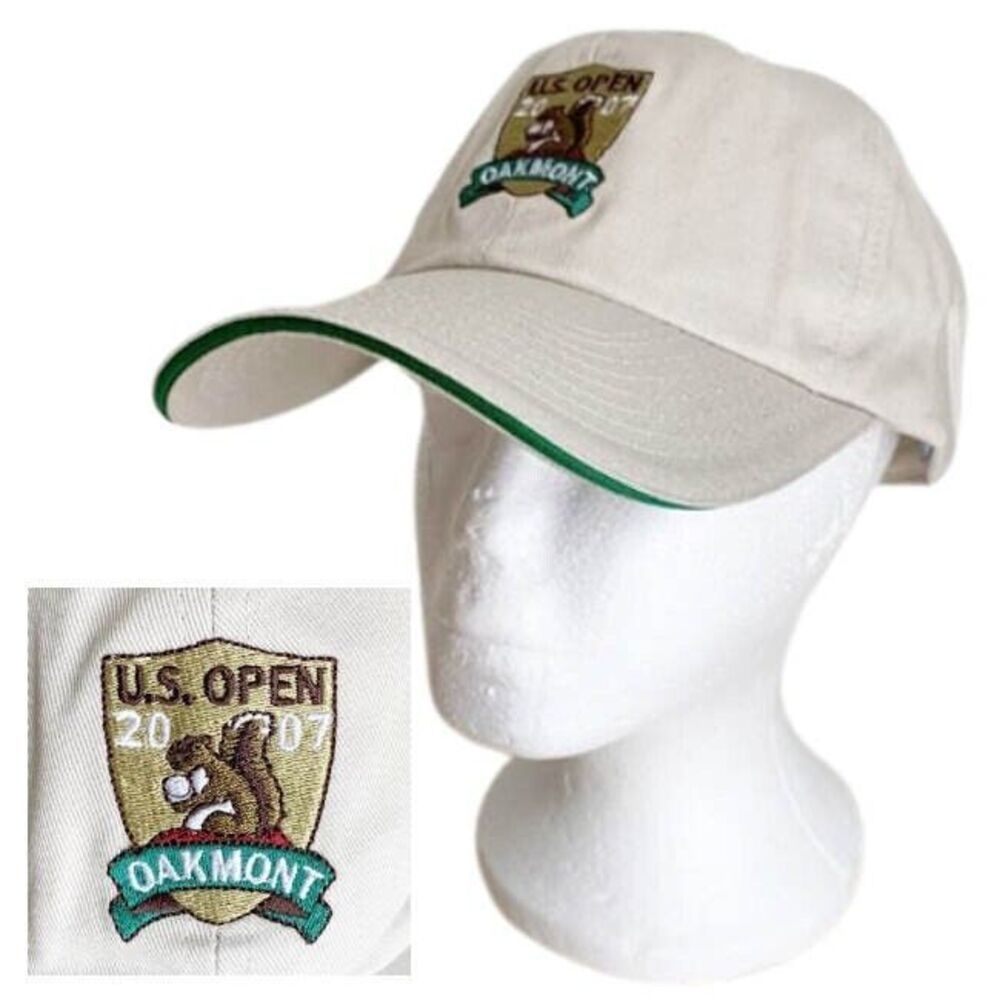 US Open Golf Hat NEW USGA Championship 2007 Oakmont Beige Cotton Logo - Picture 3 of 7